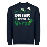 Navy Safety First Drink With A Nurse Heavyweight Sweatshirt - Bettercallsaul