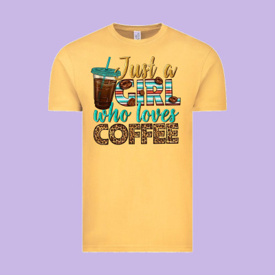 Just A Girl Who Loves Coffee Vintage Tee Designed By Bundleandbundleshop
