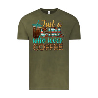 Vintage Olive just a girl who loves coffee Vintage Tee - BundleAndBundleShop