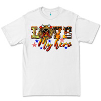 White Love My Hero Firefighter Premium Tee - LillyAllenDesigns