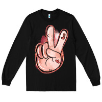 Black Floral Argyle Peace Sign Long Sleeve Tee - Jasminsmagicworld