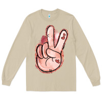 Mushroom Floral Argyle Peace Sign Long Sleeve Tee - Jasminsmagicworld