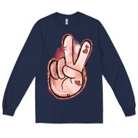 Navy Floral Argyle Peace Sign Long Sleeve Tee - Jasminsmagicworld