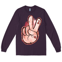 Plum Floral Argyle Peace Sign Long Sleeve Tee - Jasminsmagicworld