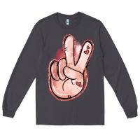 Smoke Floral Argyle Peace Sign Long Sleeve Tee - Jasminsmagicworld