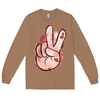 Toasted Coconut Floral Argyle Peace Sign Long Sleeve Tee - Jasminsmagicworld