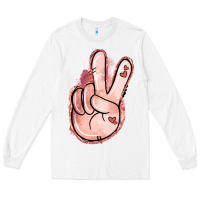 White Floral Argyle Peace Sign Long Sleeve Tee - Jasminsmagicworld