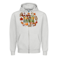 Dove Grey happy thanksgiving day Zipper Hoodie - CowGirlArtShop