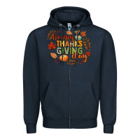 Navy happy thanksgiving day Zipper Hoodie - CowGirlArtShop