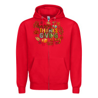 Red happy thanksgiving day Zipper Hoodie - CowGirlArtShop