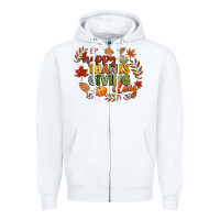 White happy thanksgiving day Zipper Hoodie - CowGirlArtShop