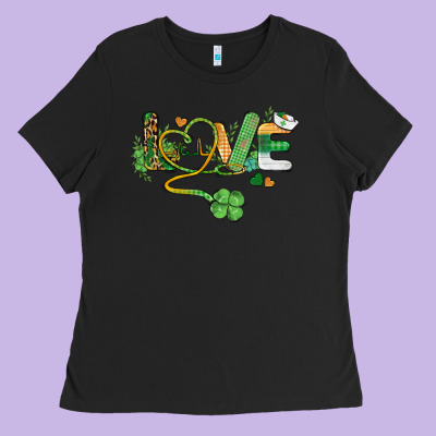 St. Patricks Day Nurse Love Medical Love Ladies Tee Designed By Barkaloodesign