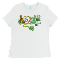White st. patricks day nurse love medical love Ladies Tee - BarkalooDesign
