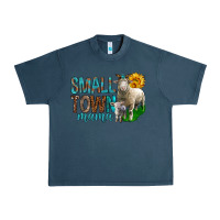Midnight Navy Small Town Mama With Sheeps Urban Heavy Tee - BundleAndBundleShop