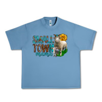Pebble Blue Small Town Mama With Sheeps Urban Heavy Tee - BundleAndBundleShop