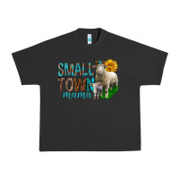 Pigment Black Small Town Mama With Sheeps Urban Heavy Tee - BundleAndBundleShop