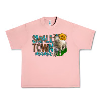 Salmon Small Town Mama With Sheeps Urban Heavy Tee - BundleAndBundleShop