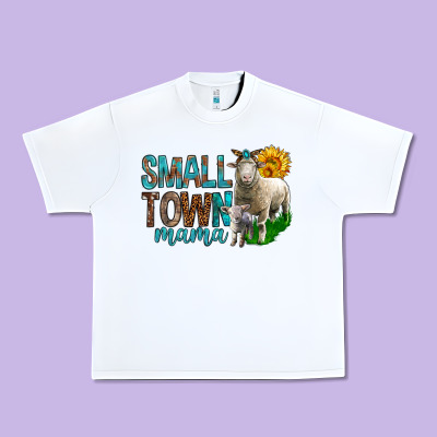 Small Town Mama With Sheeps Urban Heavy Tee Designed By Bundleandbundleshop