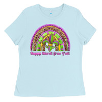 Baby Blue happy mardi gras y'all rainbow Ladies Tee - Jasminsmagicworld