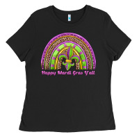 Black happy mardi gras y'all rainbow Ladies Tee - Jasminsmagicworld