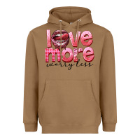 Toasted Coconut Love more worry less Heavyweight Hoodie - FaDigitalArtStudio