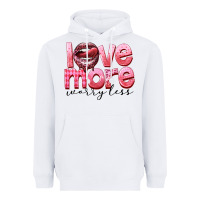 White Love more worry less Heavyweight Hoodie - FaDigitalArtStudio