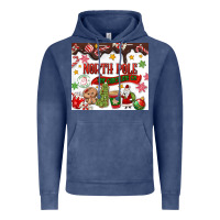 Vintage Denim North Pole Hot Chocolate christmas Vintage Hoodie - MaliasSmallBusiness