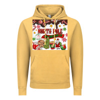 Vintage Mustard North Pole Hot Chocolate christmas Vintage Hoodie - MaliasSmallBusiness