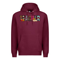Burgundy teacher Premium Hoodie - OliviaCreatesArt