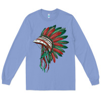 Colony Blue american flag indian headdress Long Sleeve Tee - BarkalooDesign