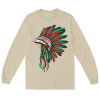 Mushroom american flag indian headdress Long Sleeve Tee - BarkalooDesign
