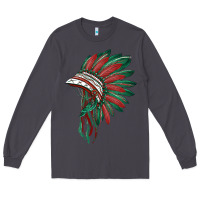 Smoke american flag indian headdress Long Sleeve Tee - BarkalooDesign