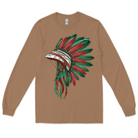 Toasted Coconut american flag indian headdress Long Sleeve Tee - BarkalooDesign