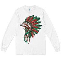 White american flag indian headdress Long Sleeve Tee - BarkalooDesign