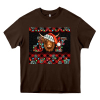 Chocolate Brown joy shaggy cow christmas Heavy Core Tee - Jasminsmagicworld