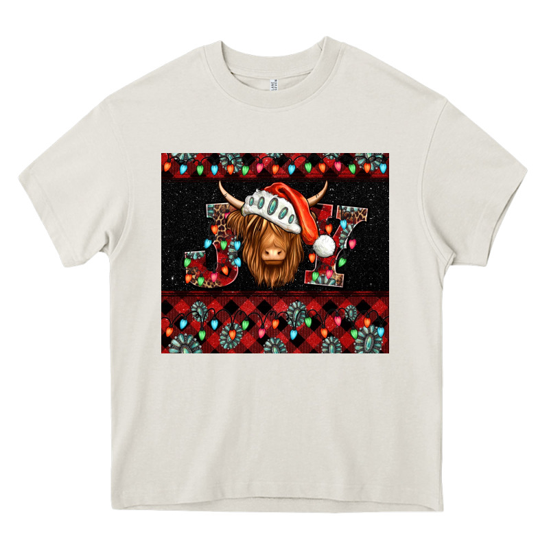 Joy Shaggy Cow Christmas Heavy Core Tee by Jasminsmagicworld | Teevron