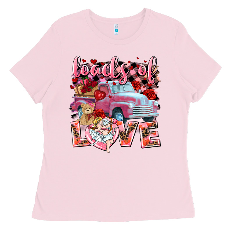 Loads Of Love Valentines Day Truck Ladies Tee by NancyCooperArtShop | Teevron