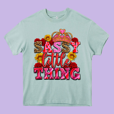 Sassy Little Thing With Crown Heavy Core Tee Designed By Adodesignshop