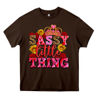 Chocolate Brown sassy little thing with crown Heavy Core Tee - AdoDesignShop