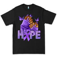 Black hope lavender ribbon all cancers Premium Tee - NancyCooperArtShop