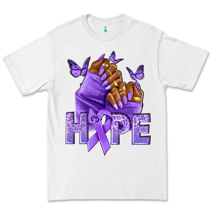 Hope Lavender Ribbon All Cancers Premium Tee by NancyCooperArtShop | Teevron
