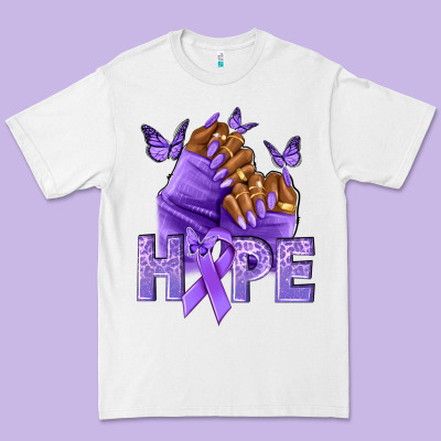 Hope Lavender Ribbon All Cancers Premium Tee Designed By Nancycooperartshop