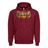 Burgundy thankful Zipper Hoodie - CowGirlArtShop