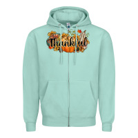 Seafoam thankful Zipper Hoodie - CowGirlArtShop