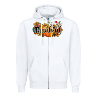 White thankful Zipper Hoodie - CowGirlArtShop
