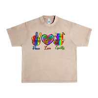 French Oak Peace Love Equality Urban Heavy Tee - BundleAndBundleShop