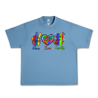 Pebble Blue Peace Love Equality Urban Heavy Tee - BundleAndBundleShop