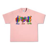 Salmon Peace Love Equality Urban Heavy Tee - BundleAndBundleShop