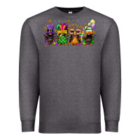 Charcoal Heather Mardi Gras afro gnomies Premium Sweatshirt - FaDigitalArtStudio