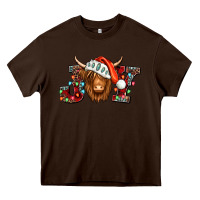 Chocolate Brown joy christmas shaggy cow Heavy Core Tee - Jasminsmagicworld